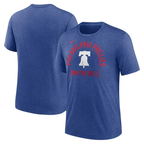 Philadelphia phillies nike swing big tri blend t shirt Heather royal
