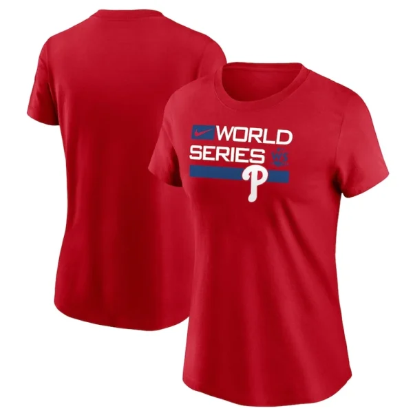 Philadelphia phillies nike womens 2022 world series authentic collection dugout t shirt Red