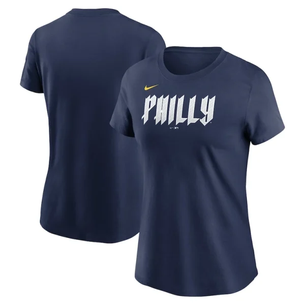 Philadelphia phillies nike womens 2024 city connect wordmark t shirt Navy