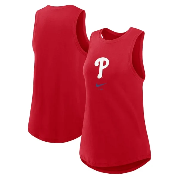 Philadelphia phillies nike womens legacy icon high neck performance tank top Red