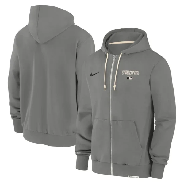 Pittsburgh pirates nike authentic collection travel performance full zip hoodie Charcoal