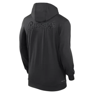 Pittsburgh pirates nike authentic collection travel performance lightweight full zip hoodie Black M