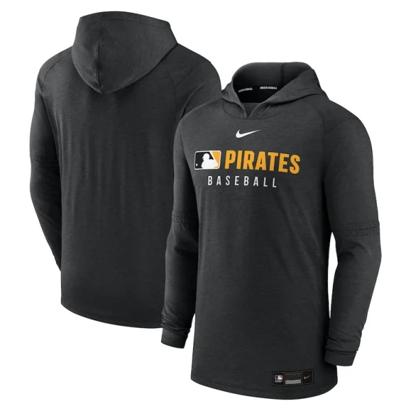 Pittsburgh pirates nike authentic collection tri blend performance pullover hoodie Heather black