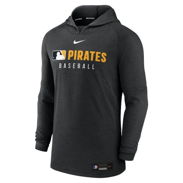 Pittsburgh pirates nike authentic collection tri blend performance pullover hoodie Heather black M