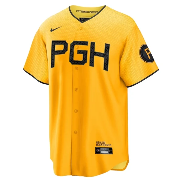 Pittsburgh pirates nike city connect replica jersey Gold M