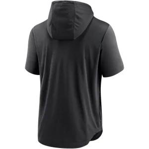 Pittsburgh pirates nike lockup performance short sleeve lightweight hooded top Black L