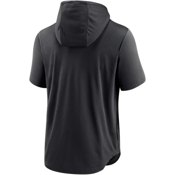 Pittsburgh pirates nike lockup performance short sleeve lightweight hooded top Black L