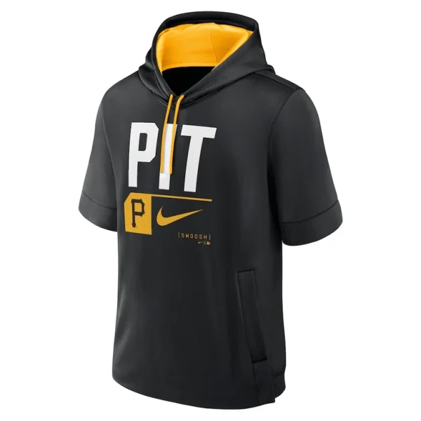Pittsburgh pirates nike tri code lockup short sleeve pullover hoodie Black M