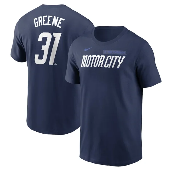 Riley greene detroit tigers nike 2024 city connect fuse name number t shirt Navy