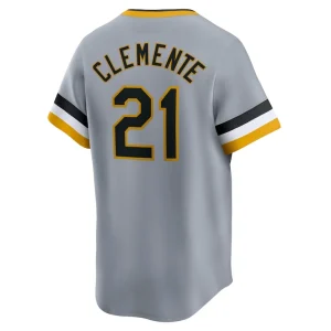 Roberto clemente pittsburgh pirates nike throwback cooperstown collection limited jersey Gray L