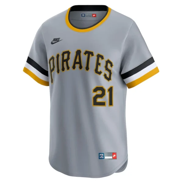 Roberto clemente pittsburgh pirates nike throwback cooperstown collection limited jersey Gray M