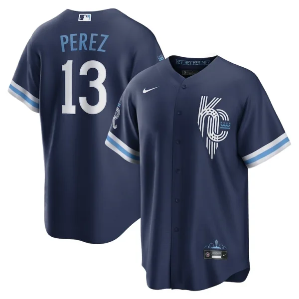 Salvador perez kansas city royals nike city connect replica player jersey Navy