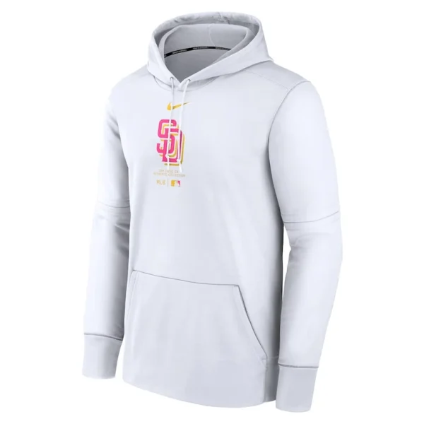San diego padres nike authentic collection city connect practice performance pullover hoodie White M