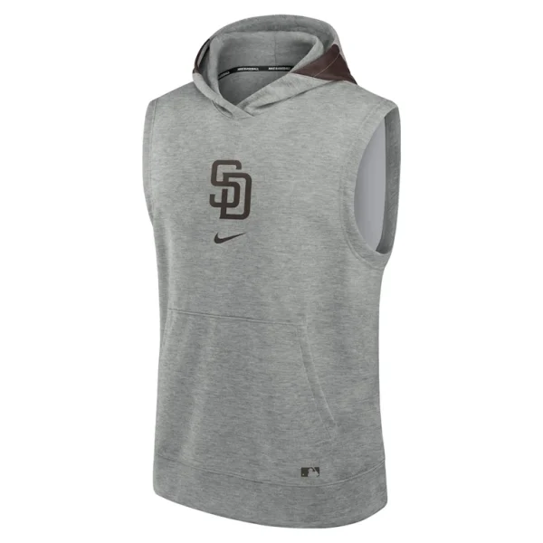 San diego padres nike authentic collection early work performance sleeveless pullover hoodie Heather gray M