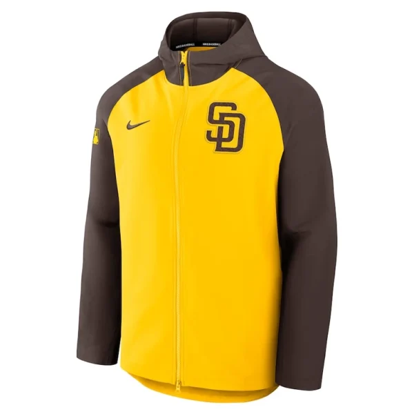 San diego padres nike authentic collection raglan performance full zip jacket Goldbrown M