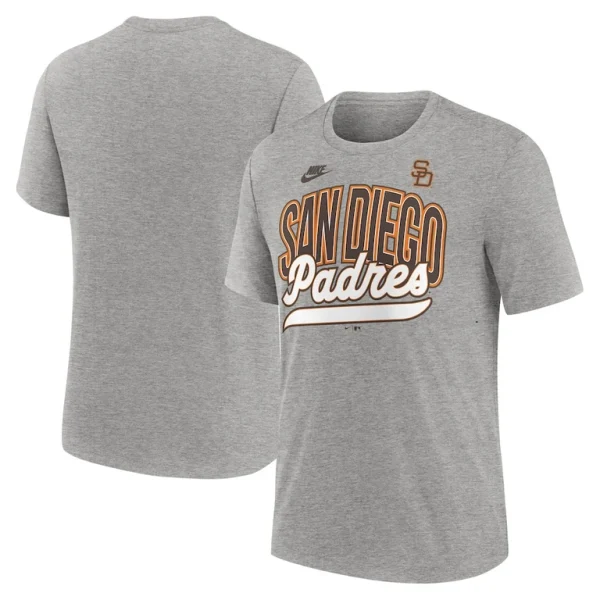 San diego padres nike cooperstown collection retro tri blend t shirt Heather gray