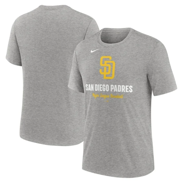 San diego padres nike logo tri blend t shirt Heather gray