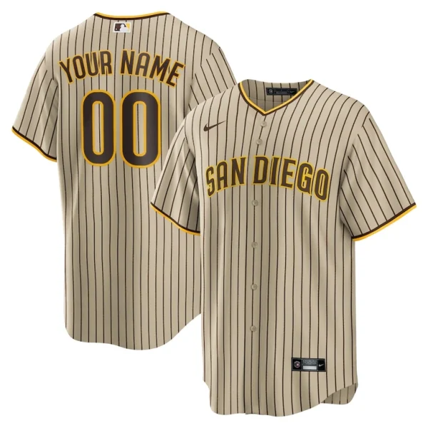 San diego padres nike road custom replica jersey Brown