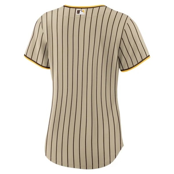 San diego padres nike womens alternate replica team jersey tan Multi L