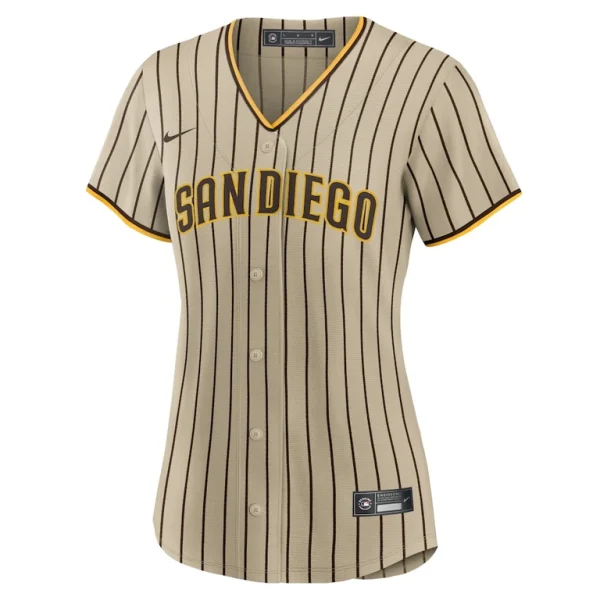San diego padres nike womens alternate replica team jersey tan Multi M