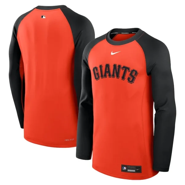 San francisco giants nike authentic collection game time raglan performance long sleeve t shirt Orangeblack