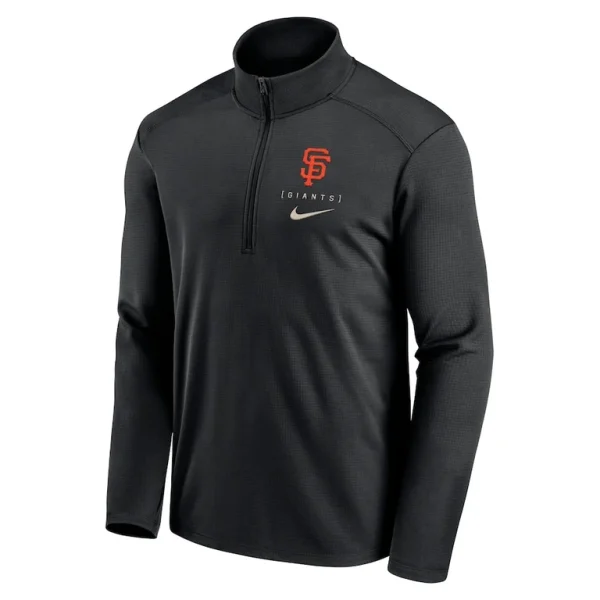 San francisco giants nike franchise logo pacer performance half zip top Black M