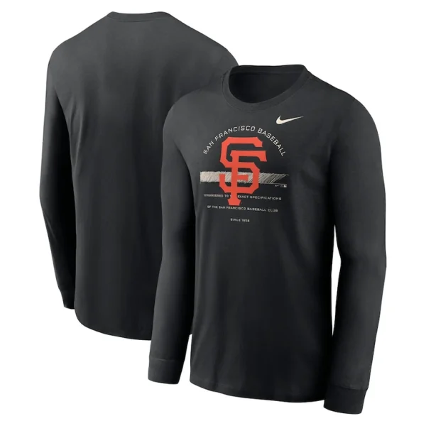 San francisco giants nike over arch performance long sleeve t shirt Black