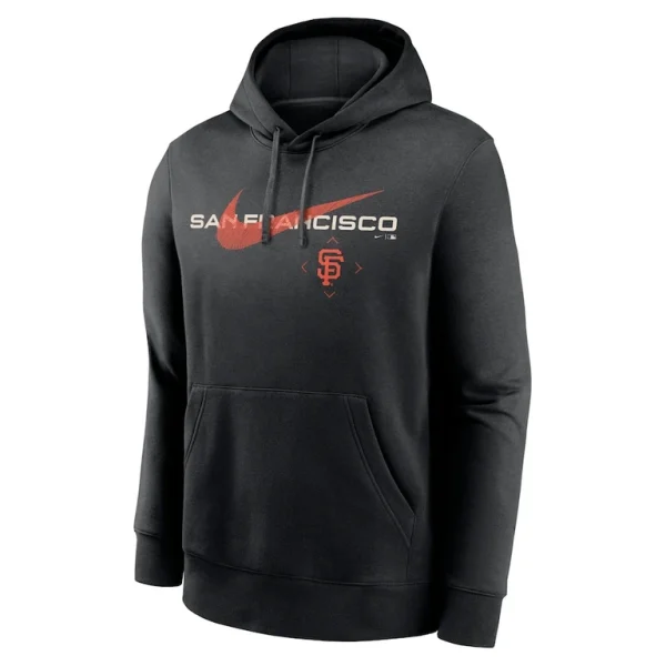 San francisco giants nike swoosh neighborhood pullover hoodie Black M