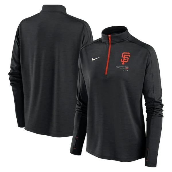 San francisco giants nike womens pacer quarter zip top Black