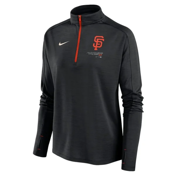 San francisco giants nike womens pacer quarter zip top Black M