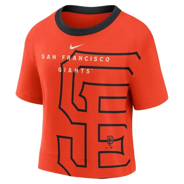San francisco giants nike womens team first high hip boxy t shirt Orangeblack S