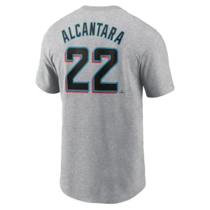 Sandy alcantara miami marlins nike fuse name number t shirt Heather gray L