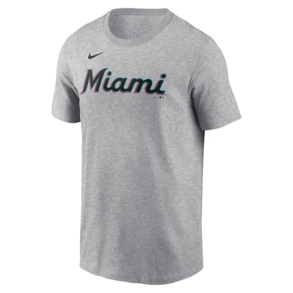 Sandy alcantara miami marlins nike fuse name number t shirt Heather gray M