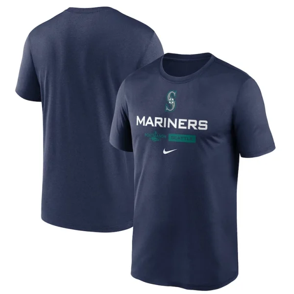 Seattle mariners nike 2022 postseason authentic collection dugout t shirt Navy