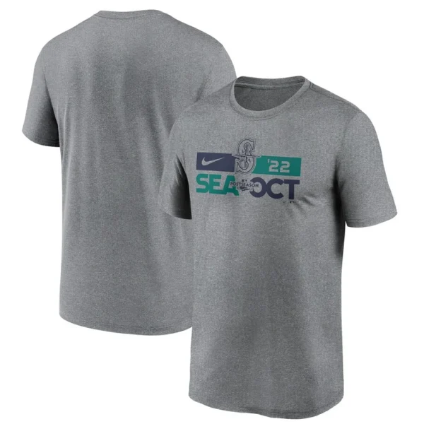 Seattle mariners nike 2022 postseason t shirt Heather charcoal
