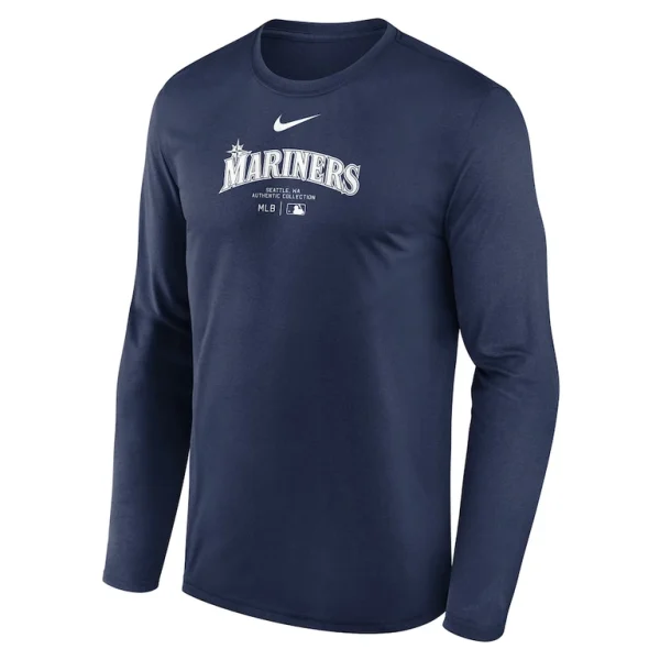 Seattle mariners nike authentic collection practice performance long sleeve t shirt Navy M