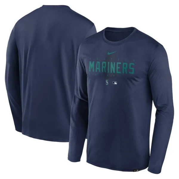 Seattle mariners nike authentic collection team logo legend performance long sleeve t shirt Navy