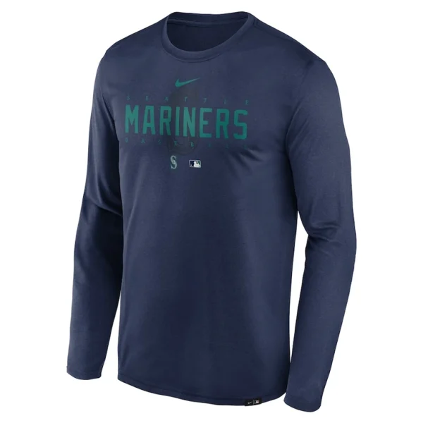 Seattle mariners nike authentic collection team logo legend performance long sleeve t shirt Navy M