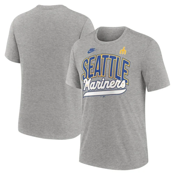 Seattle mariners nike cooperstown collection retro tri blend t shirt Heather gray