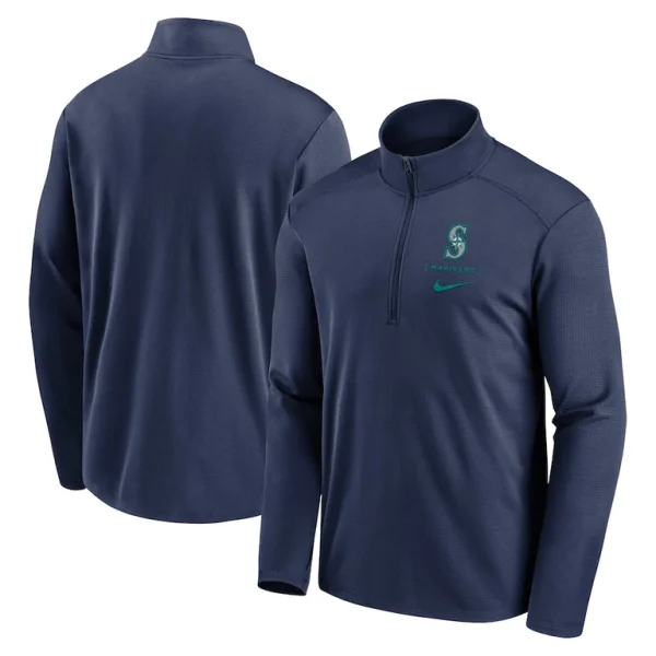 Seattle mariners nike franchise logo pacer performance half zip top Navy