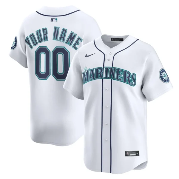 Seattle mariners nike home limited custom jersey White