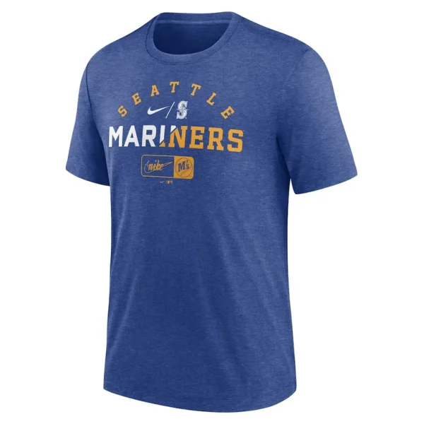 Seattle mariners nike rewind review slash tri blend t shirt Heather royal M