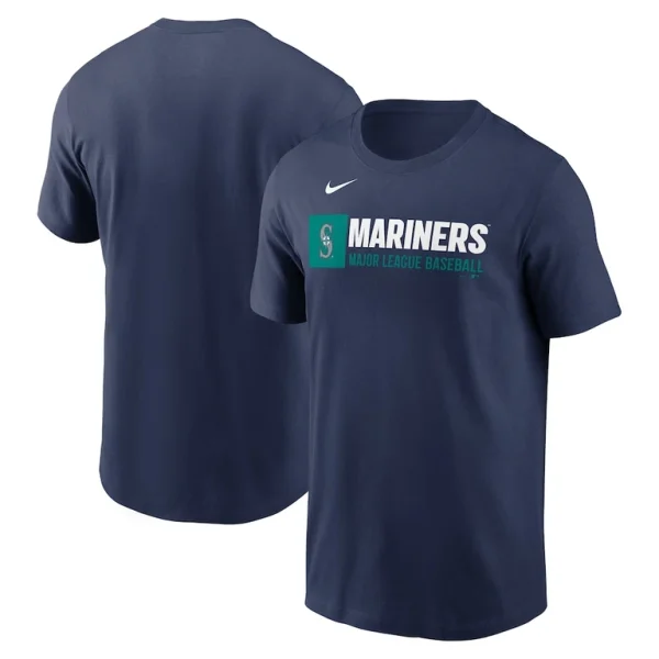 Seattle mariners nike team block t shirt Navy