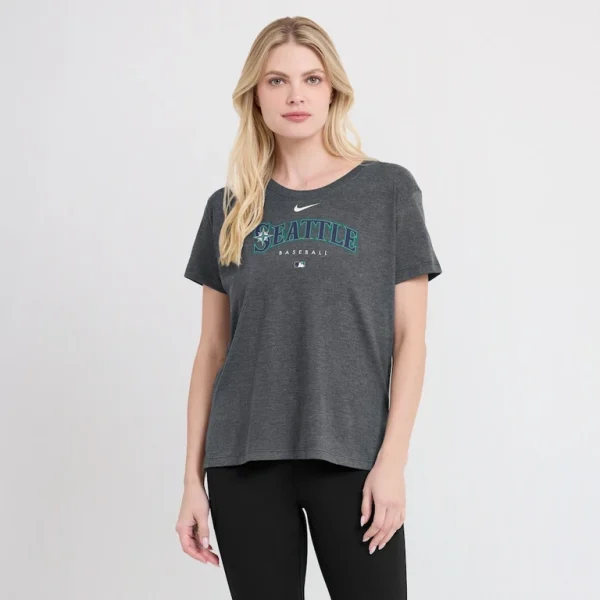 Seattle mariners nike womens authentic collection early work tri blend t shirt Heather charcoal L