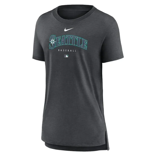 Seattle mariners nike womens authentic collection early work tri blend t shirt Heather charcoal S