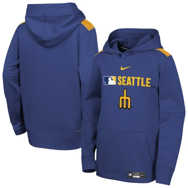 Seattle mariners nike youth city connect authentic collection performance pullover hoodie Royal