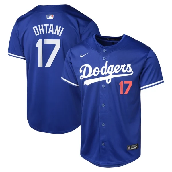 Shohei ohtani los angeles dodgers nike youth alternate limited jersey – royal Multi
