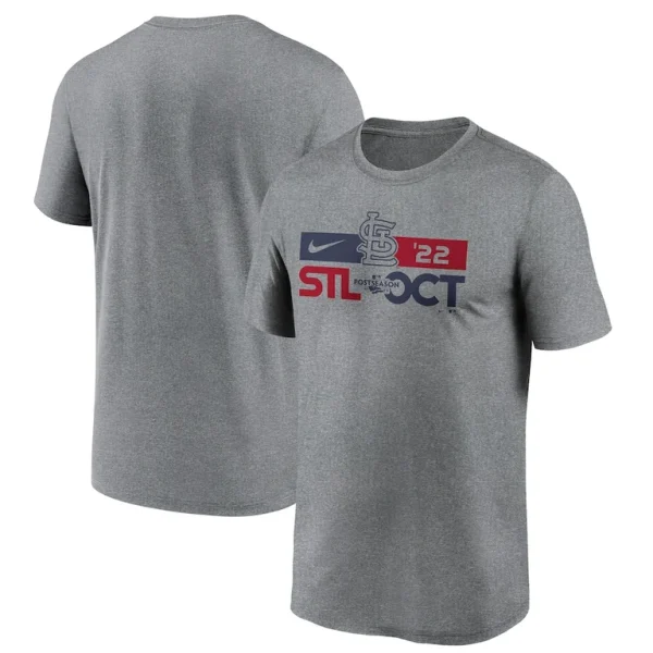 St. louis cardinals nike 2022 postseason t shirt Heather charcoal