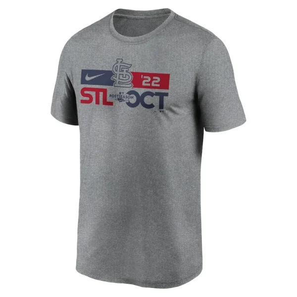 St. louis cardinals nike 2022 postseason t shirt Heather charcoal M