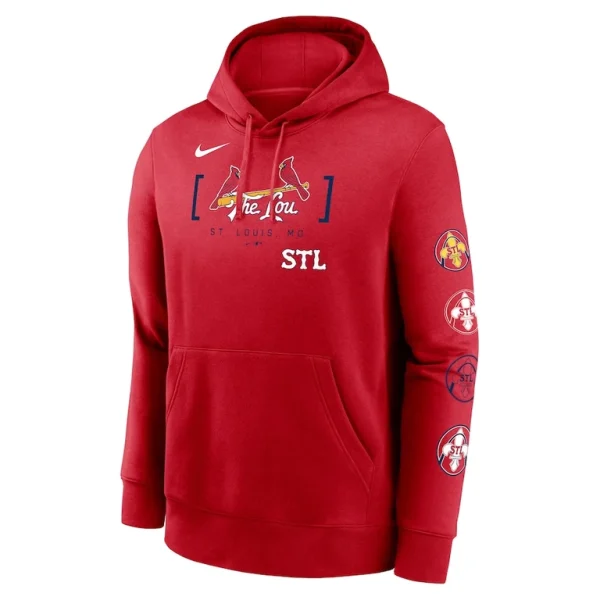 St. louis cardinals nike 2024 city connect club fleece pullover hoodie Red M